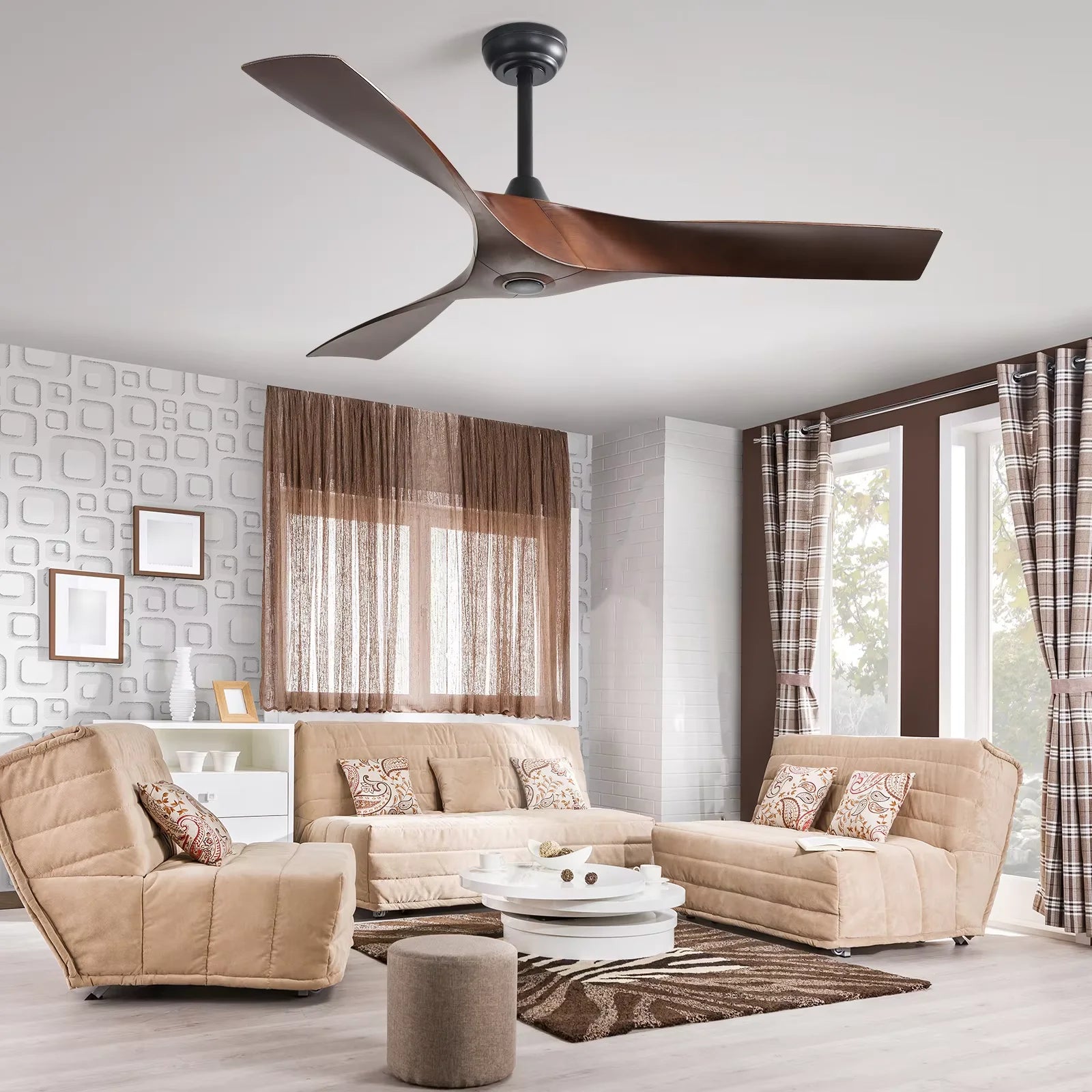 Sofucor Modern 52-inch Ceiling fan  DC 6-speed high wind with remote control for rooms