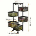 Kitchen Storage, Rotating 5-Tier Metal Fruit Vegetable Basket