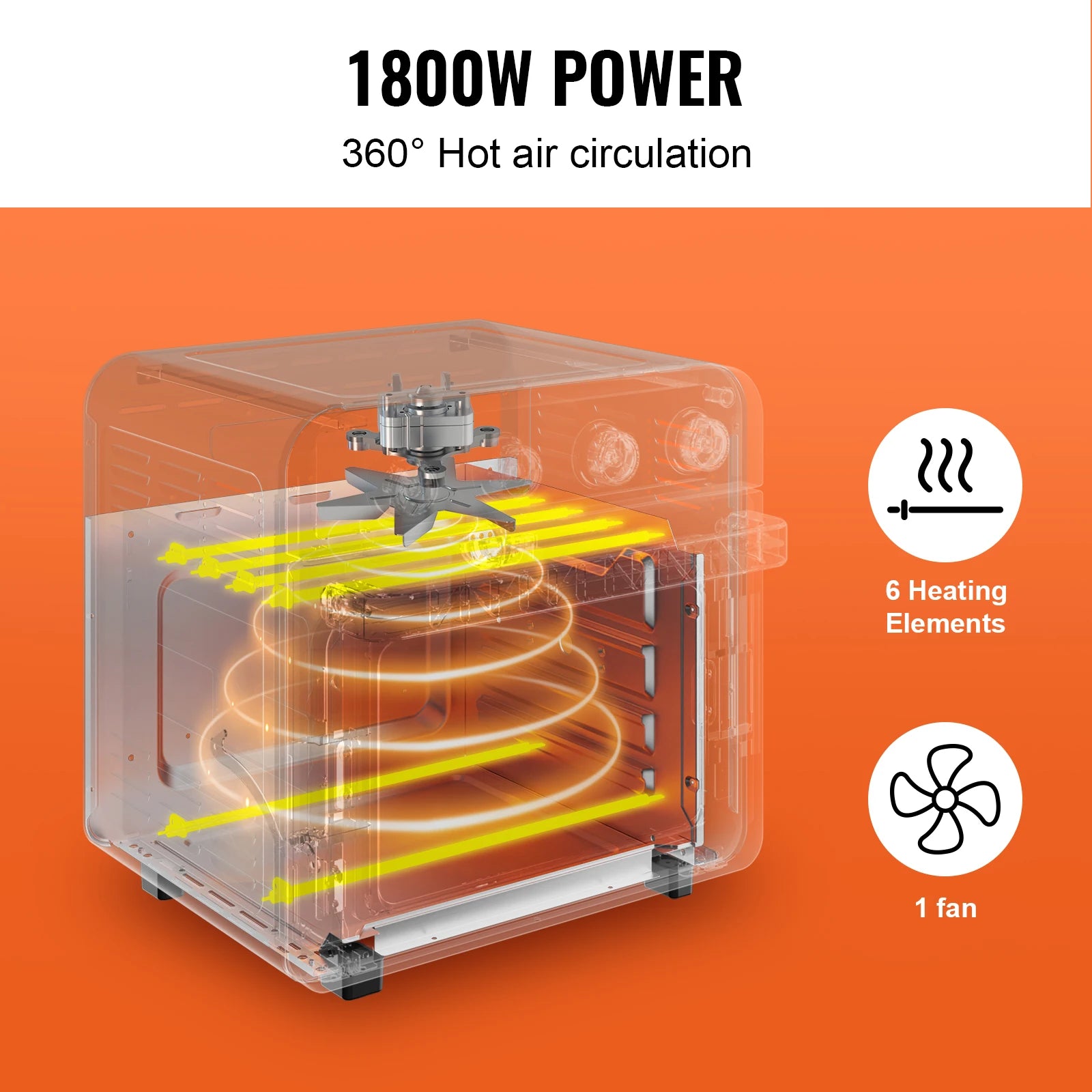 18L 1700W Air Fryer Toaster Oven Stainless Steel Toaster Ovens Countertop Combo with Grill
