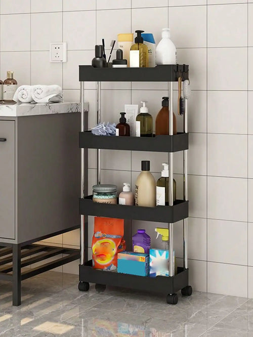 1pcs 3/4 Tier Rolling Utility Cart Storage Shelf