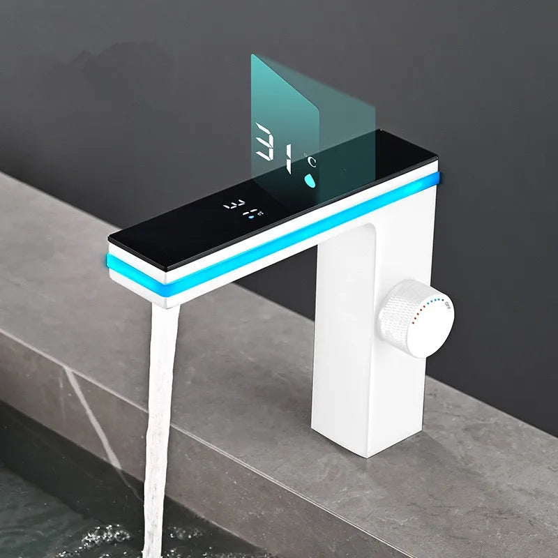 Digital Display Bathroom Basin Faucet Intelligent LED