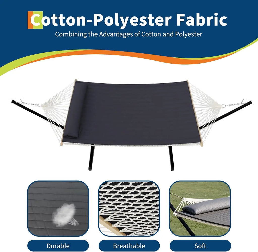 2 Person Heavy Duty Double Hammock with Stand
