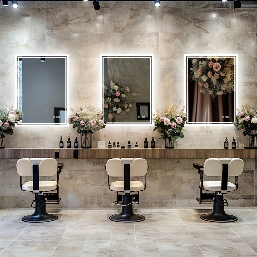 28x36 inch Illuminate Bathroom Mirror with Light Backlit Dimmable Defog Wall-mounted Bath Mirror
