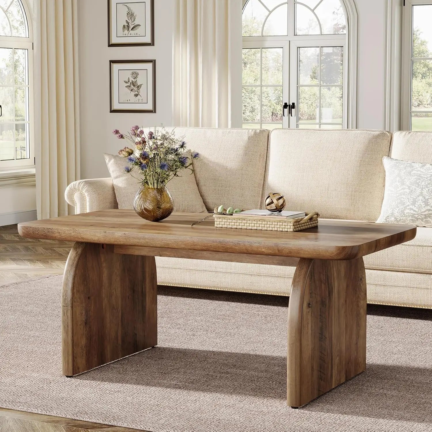 Wood Rectangular Living Room Table