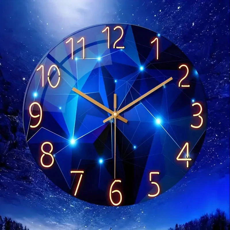 Round Glass Decorative Wall Clock Non Ticking