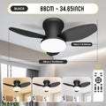 Three Leaf Ceiling Fan with Light & Remote Control, 6 Speed, Reversible Noiseless, Dimmable LED