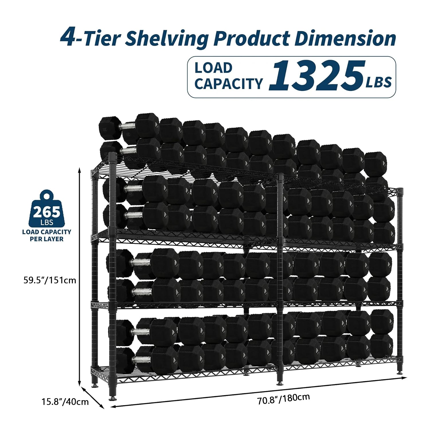 Heavy Duty Storage Shelves 4/5 Tiers Metal Shelving Unit