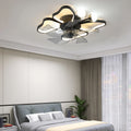 Butterflies Ceiling Fan with LED lights and Transparent Blades, Low-Profile Design