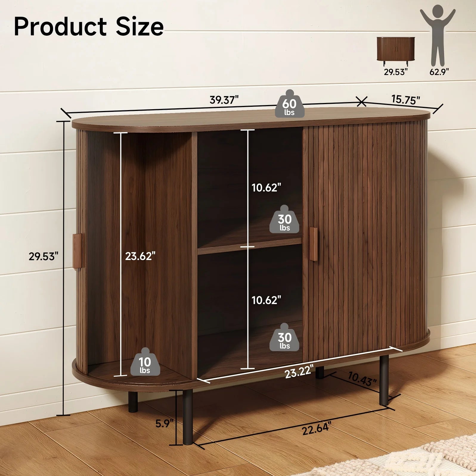 Sideboard Buffet Cabinet with Sliding Door