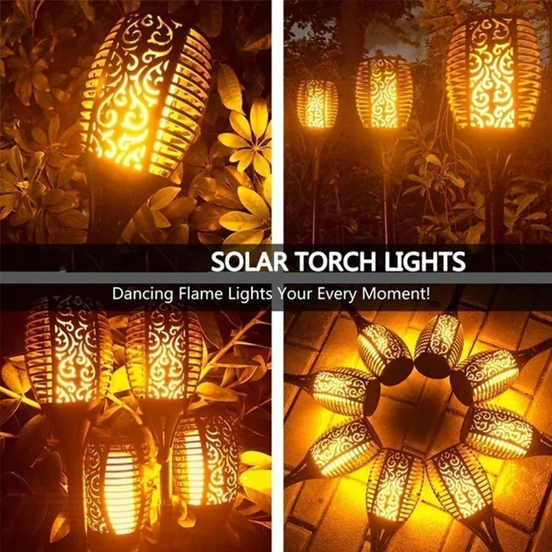 1/2/4/6/8/10Pcs Solar Flame Flickering Torch Lights