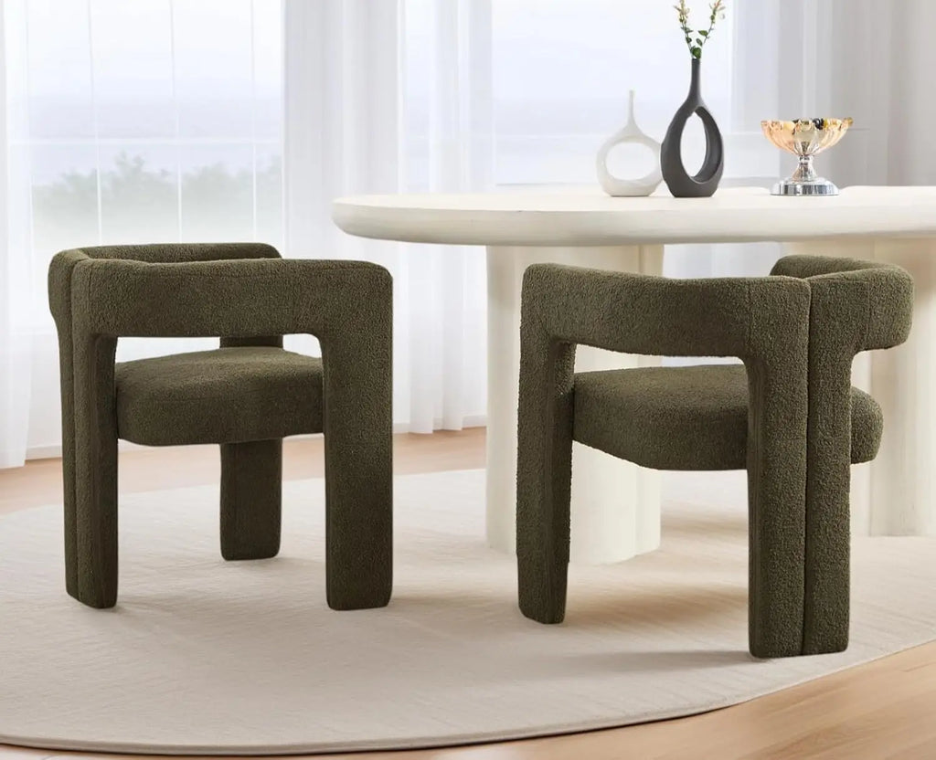 Modern Barrel Dining Chairs Set of 2