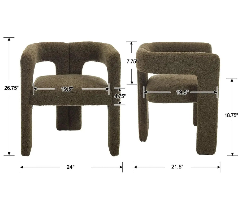 Modern Barrel Dining Chairs Set of 2