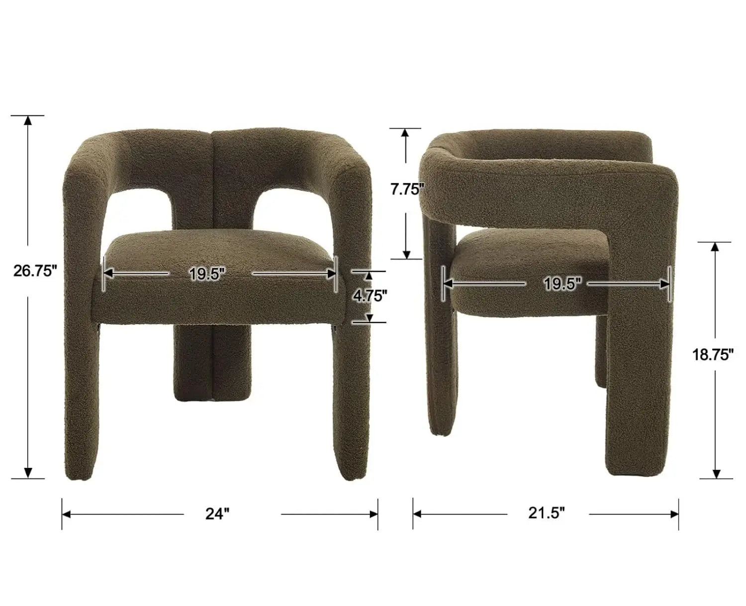 Modern Barrel Dining Chairs Set of 2