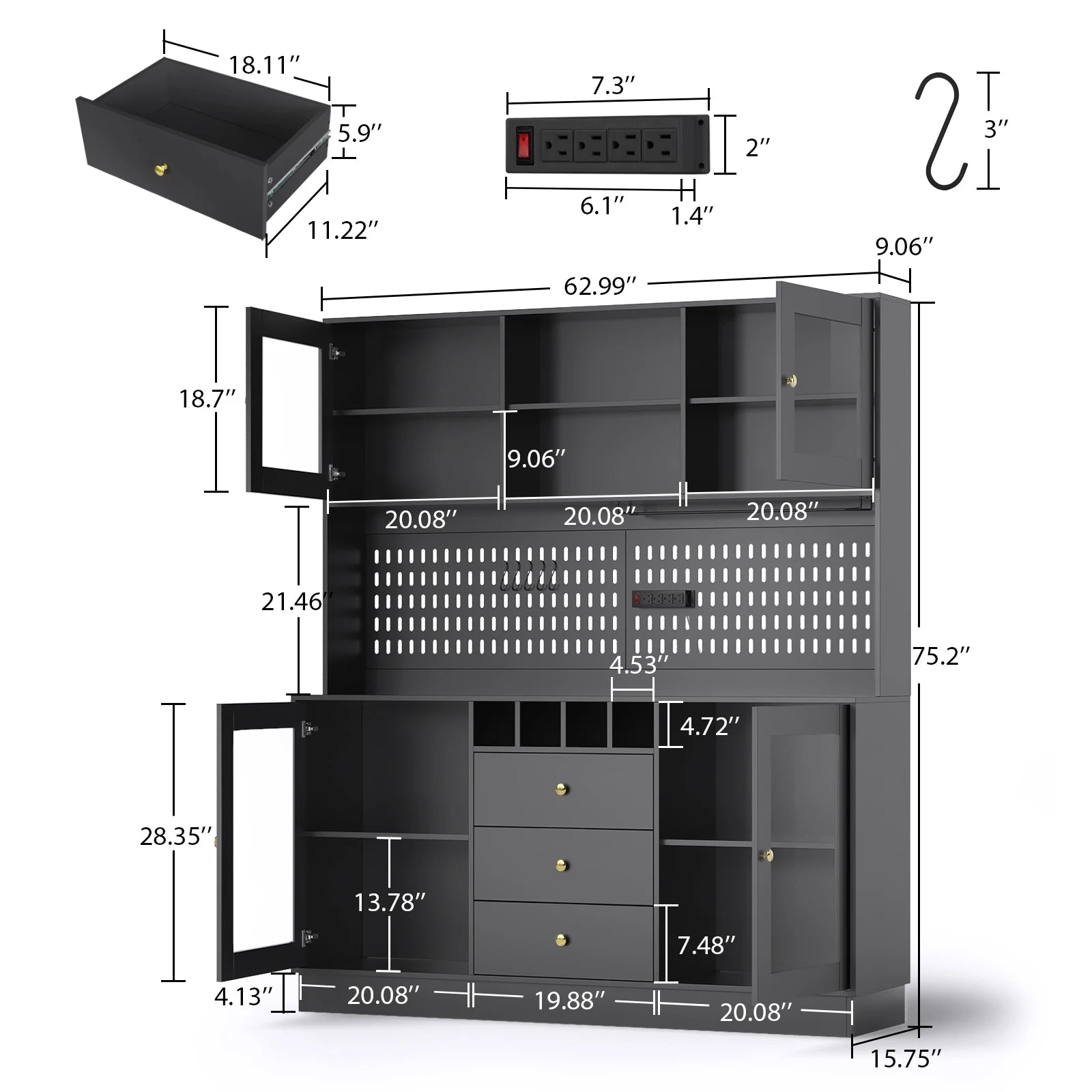 Pantry Cabinet, Kitchen Storage Cabinet