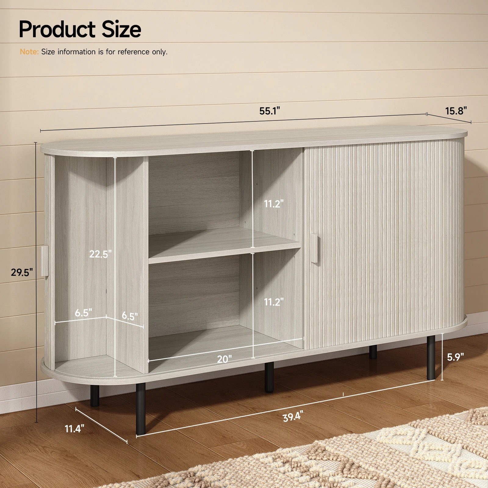 Sideboard Buffet Cabinet with Sliding Door