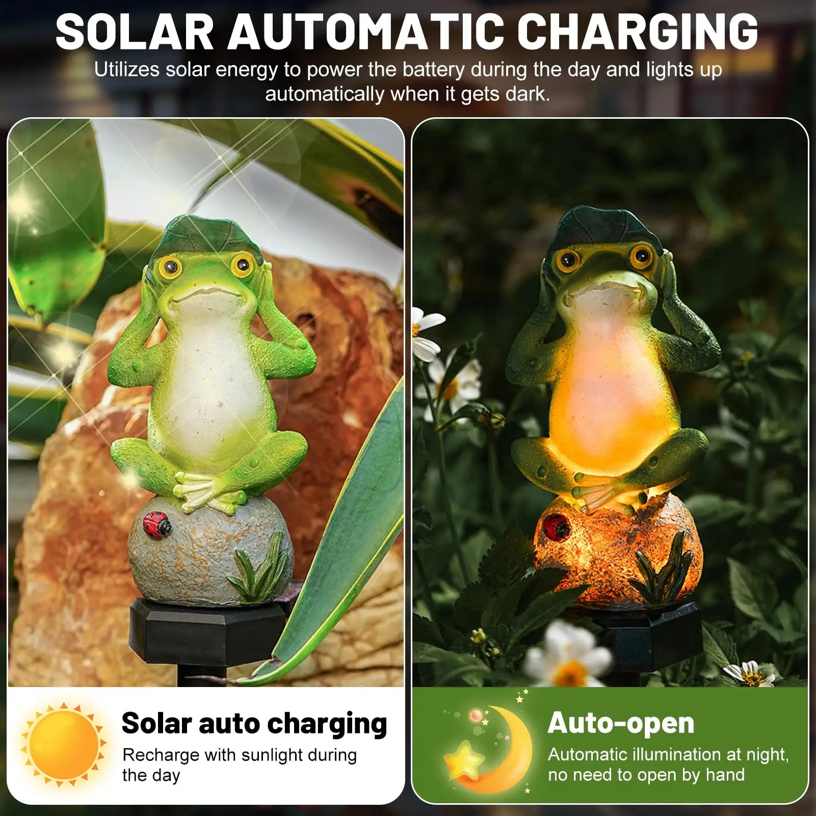 Cute Solar Powered Animal Statue LED Light