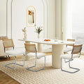 Dining Chairs Set of 4, Modern Rattan Kitchen Chairs, Mid Century Modern Design