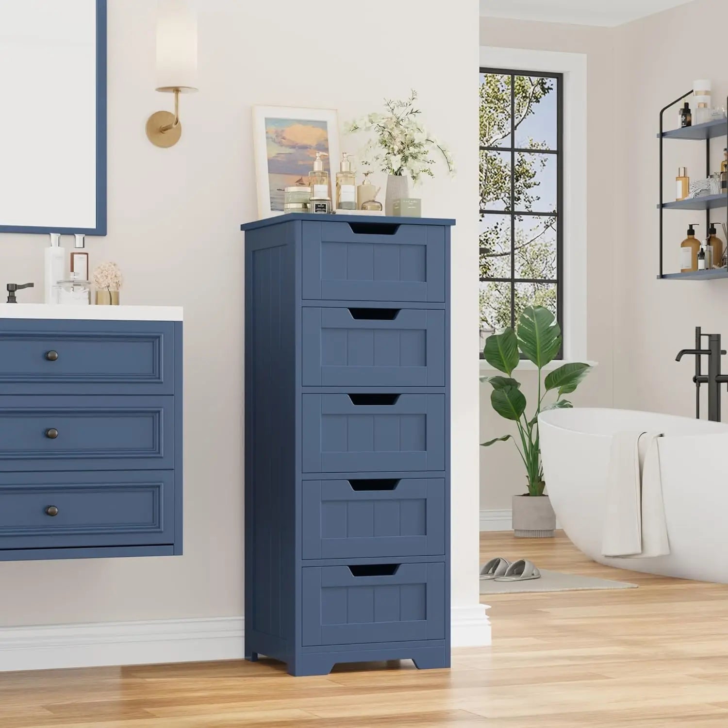 Bathroom Cabinet with 5 Drawers