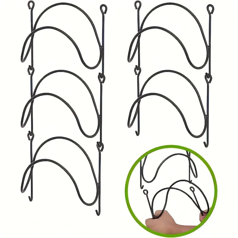 6-Piece Wrought Iron Towel Rack Wall-Mounted With Hooks