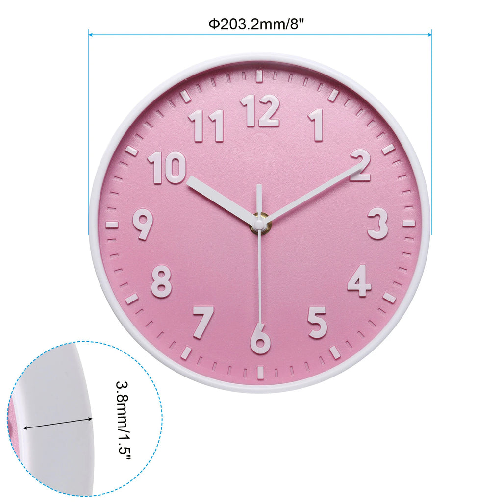 8 Inch Wall Clock 3D Number