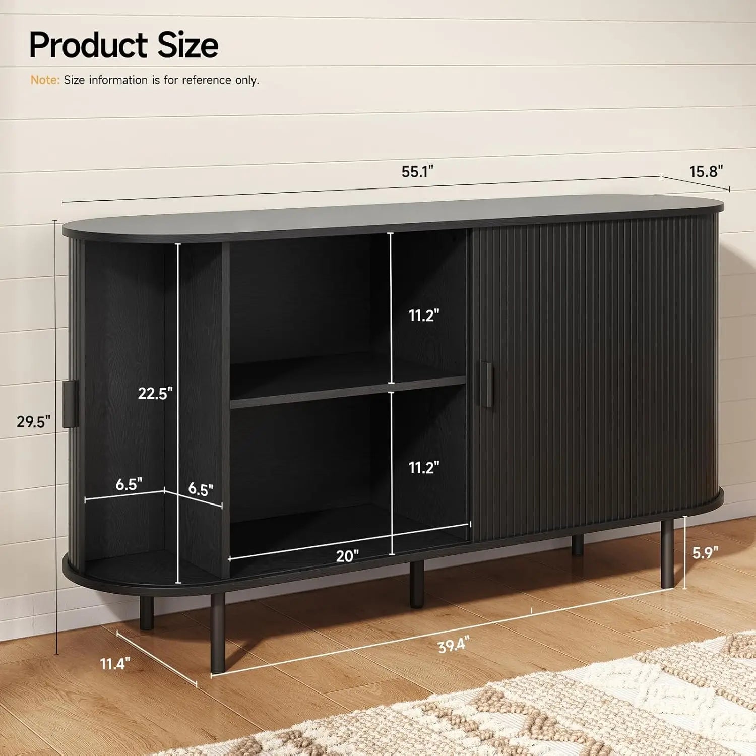Sideboard Buffet Cabinet with Sliding Door