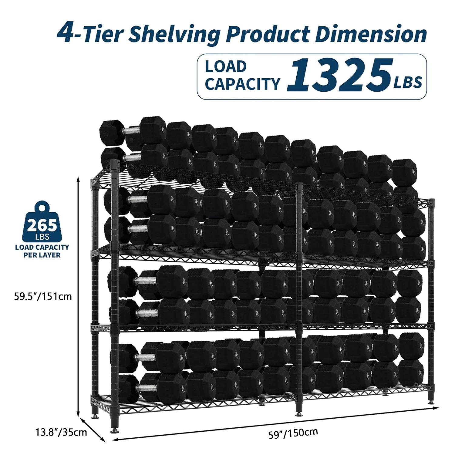 Heavy Duty Storage Shelves 4/5 Tiers Metal Shelving Unit