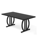 Dining Table for 4-6 People, 63-Inch Large Dinner Table with Heavy Duty Metal Frame, Modern Industrial Kitchen Table