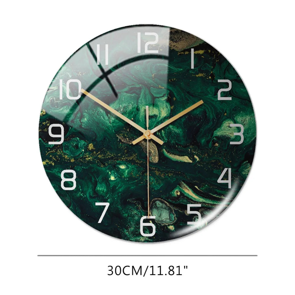 3D Acrylic Black Gold Marble Pattern Wall Clock Metal Silent Clock Mechanism