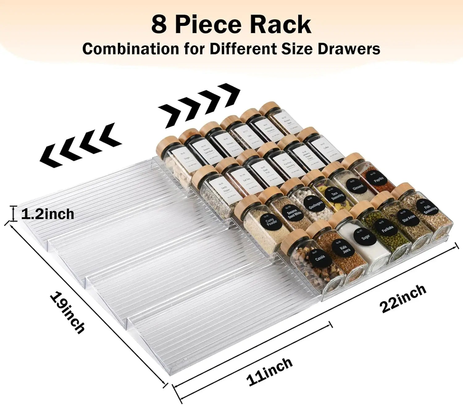 24-Piece Glass Spice Jars with Bamboo Lids