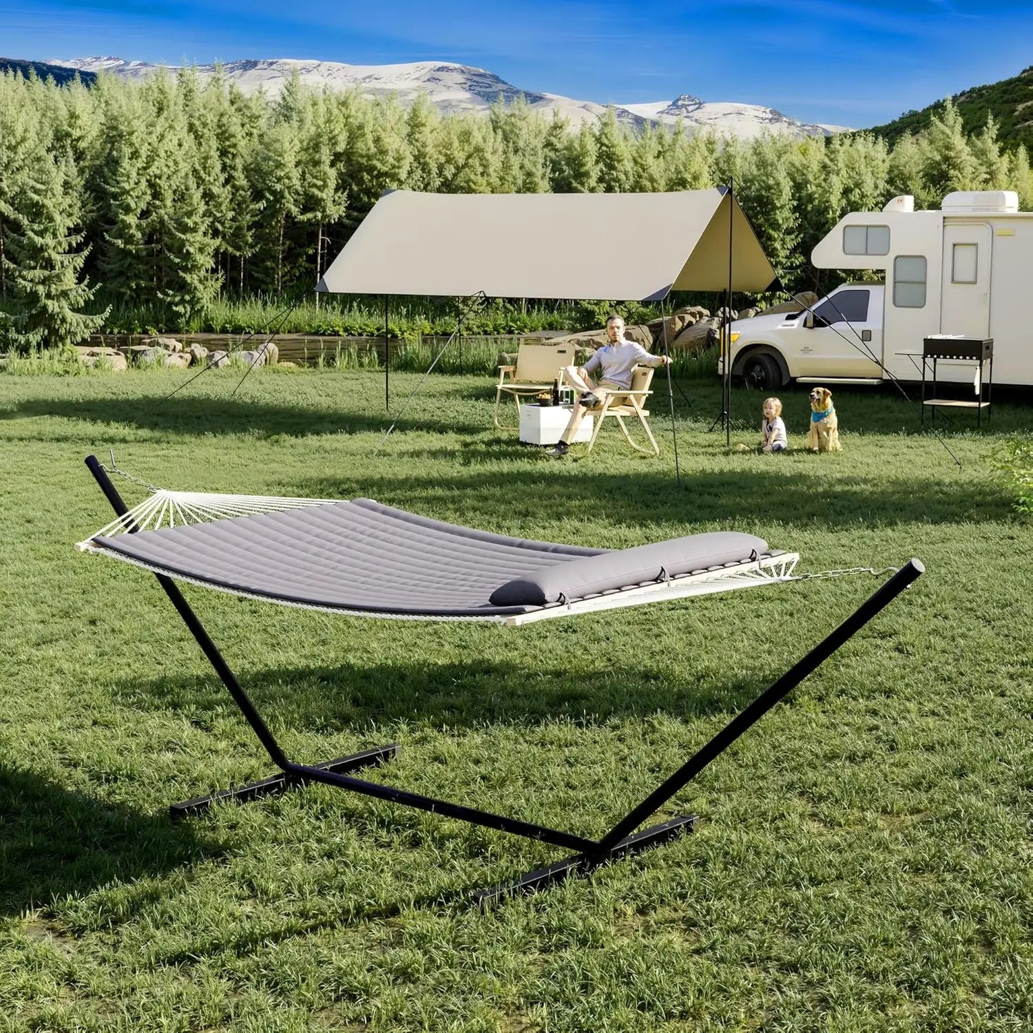 2 Person Heavy Duty Double Hammock with Stand