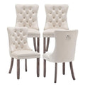 Velvet Upholstered Dining Chairs Set of 4