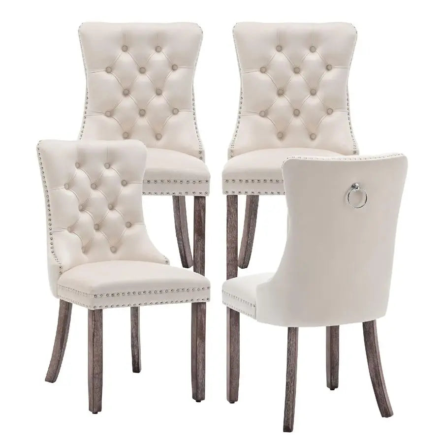 Velvet Upholstered Dining Chairs Set of 4