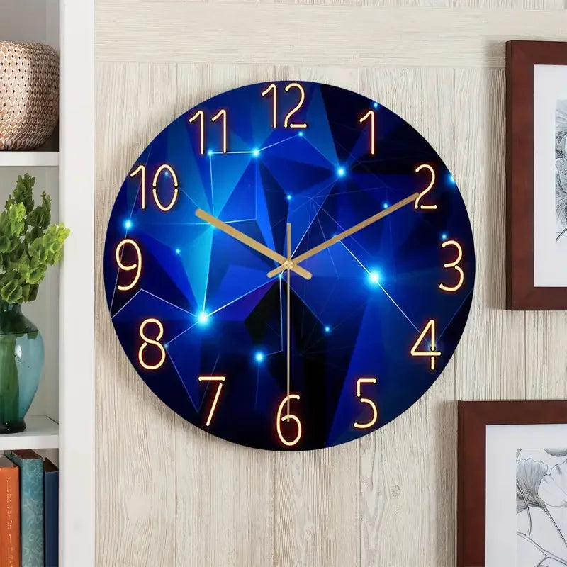 Round Glass Decorative Wall Clock Non Ticking