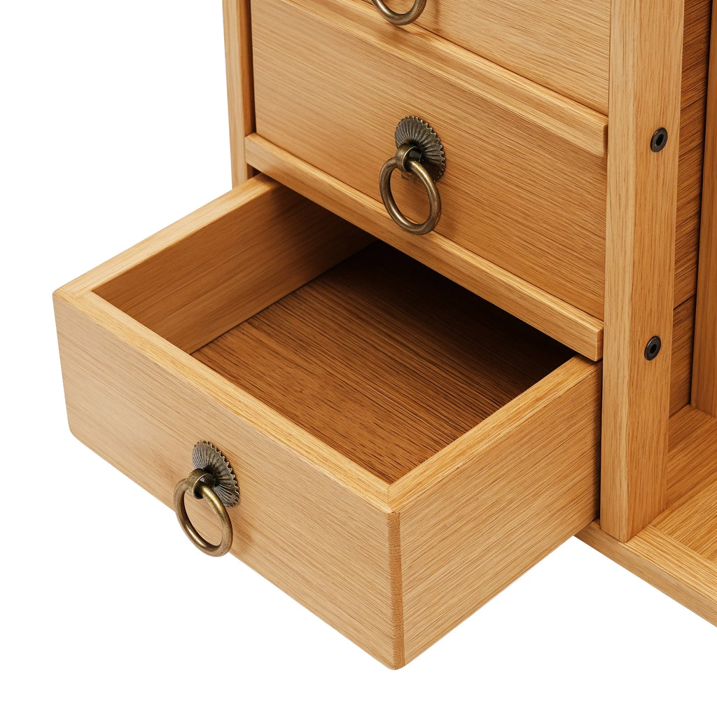 Desktop Organizer  Storage Rack Wood with Drawers