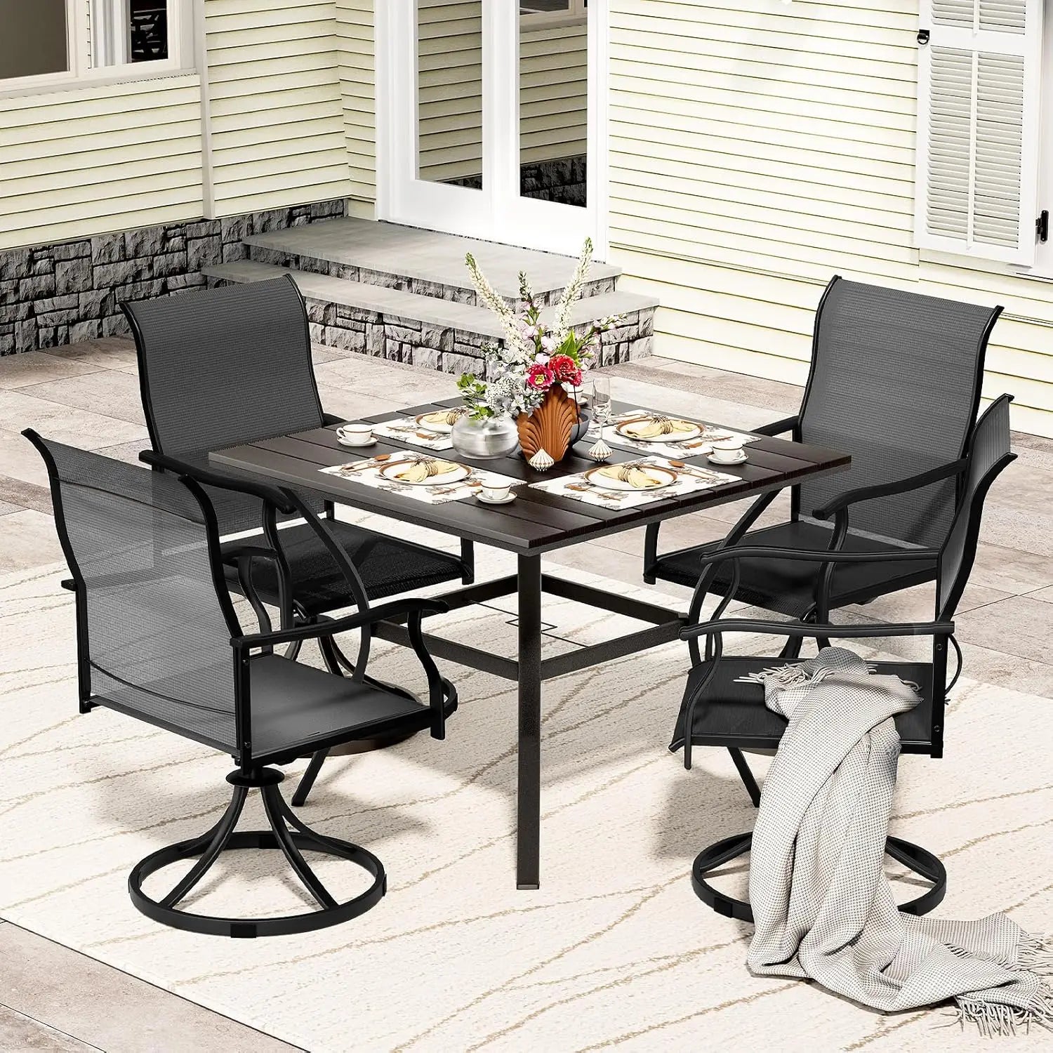5 Piece Outdoor Patio Bistro Furniture Set
