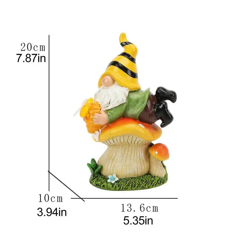 Solar Gnome Garden Gnomes Lying On Mushroom